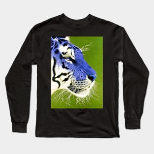 Ultramarine blue and white siberian tiger Long Sleeve T-Shirt